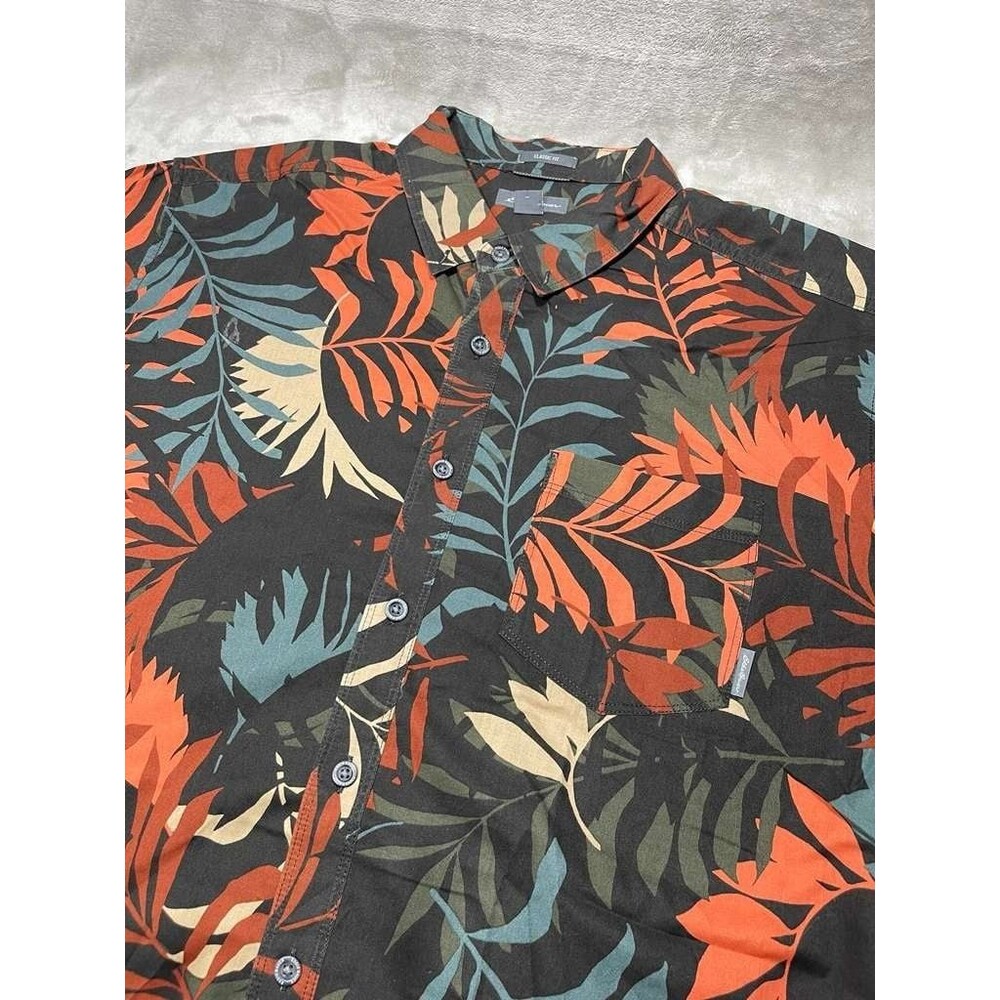 Eddie Bauer Hawaiian Shirt Men XL Tall Classic Button Down Short Sleeve Floral